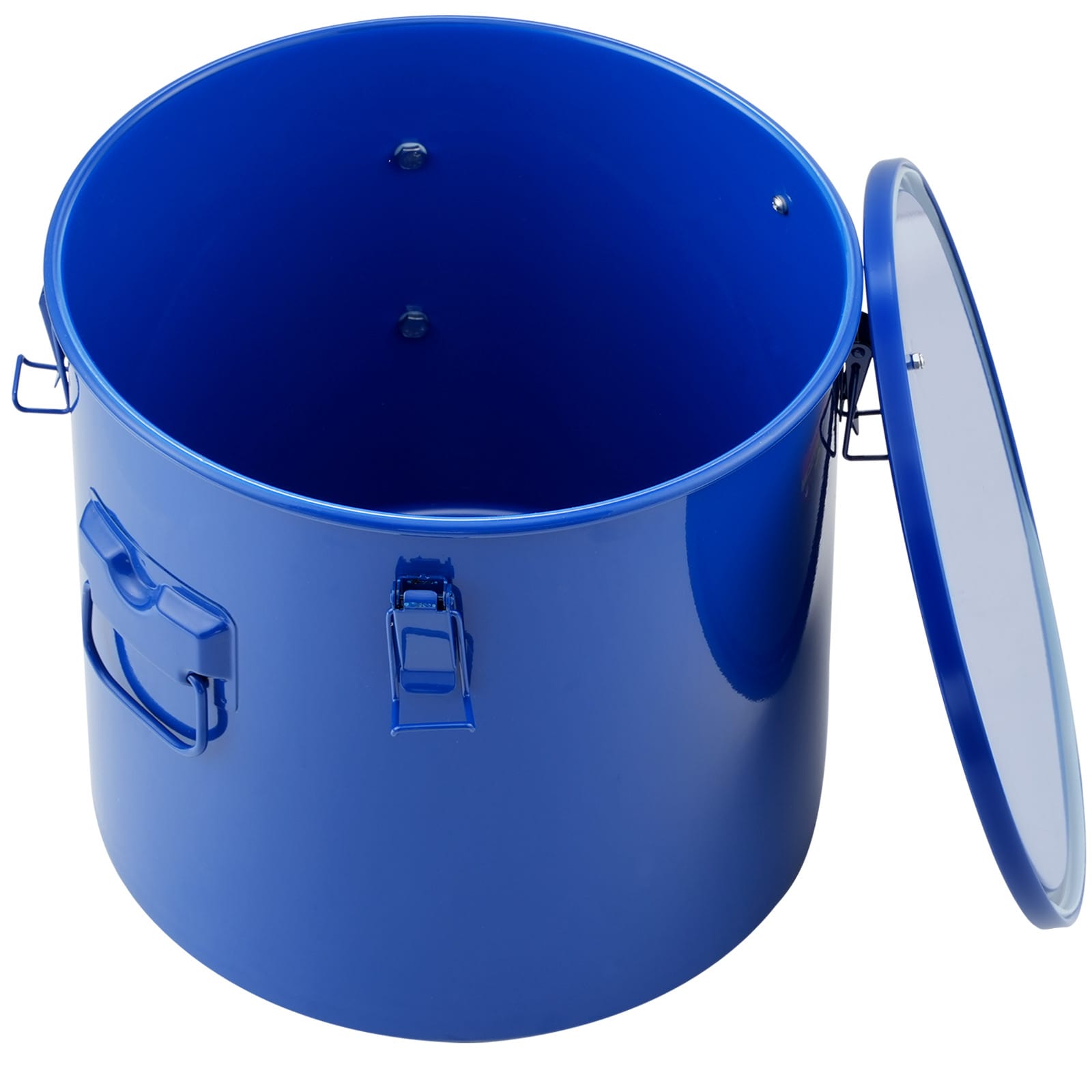Fryer Grease Bucket, 10 Gal Oil Disposal Caddy Carbon Steel Fryer Oil Bucket With Rust-Proof Coating, Oil Transport Container With Lid, Lock Clips, Filter Bag For Hot Cooking Oil Filtering, Blue_voghion.com